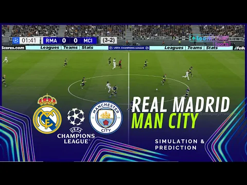 REAL MADRID vs. MANCHESTER CITY. UEFA Champions League 24 /25 Full Match Simulation and Prediction