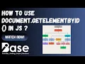 How To Use Document getElementById in JS