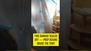 Can This Plastic Tent Save Our Burned Boat? #BoatRepair  #YachtFire #FiberglassRepair #FireDamage