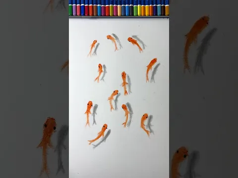 كيف رسمت أسماك ملونة بأقلام Oil pastels ثلاثية الأبعاد بكل سهولة!؟ #drawing #art #رسم