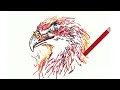 Drawing a Fire Phoenix with Python Code Generative Art Process