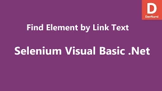 Selenium Visual Basic Net Find Element by Link Text