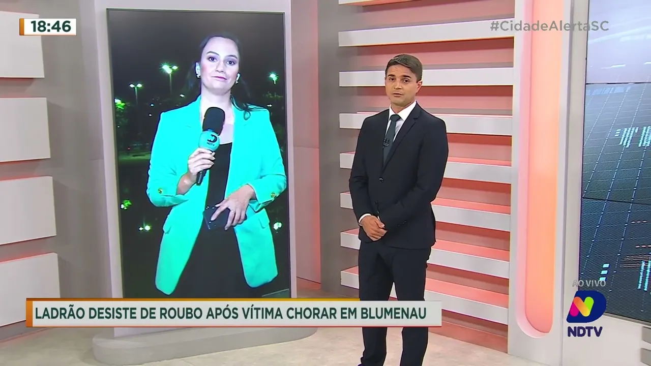 Ladrão desiste de roubo após vítima chorar em Blumenau