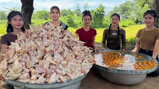 Amazing cooking crispy fried chicken wings and eggs fried rice recipe | Amazing video