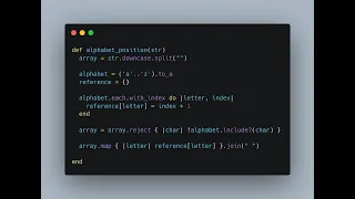 Codewars Replace With Alphabet Position - solution in Ruby
