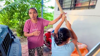 मम्मी tiger पाहून घाबरल्याने माऊली तनुने काठी घेतली 😳