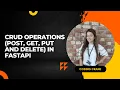 CRUD operations POST GET PUT and DELETE in fastapi in Hindi
