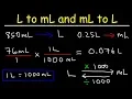 How To Convert From MilliLiters to Liters and Liters to Milliliters - mL to L and L to mL