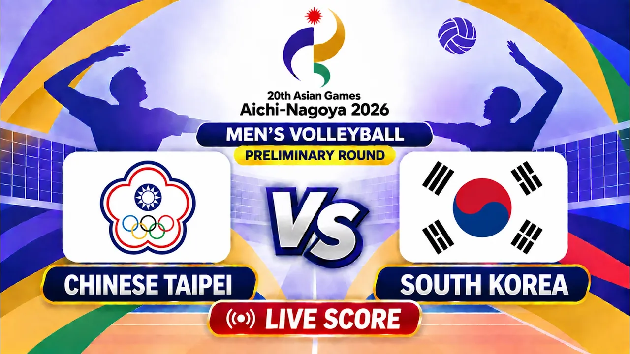 🔴 LIVE | CHINESE TAIPEI vs SOUTH KOREA - Asian Games 2026 Men's Volleyball | Livescore Volleyball