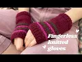 How to knit fingerless gloves I Simple fairisle pattern I Flat knitting