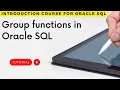 Oracle SQL - Group functions in oracle sql