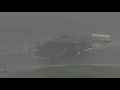 Aerial views of high winds strong waves in Galveston after Tropical Storm Arthur formed