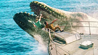 JURASSIC WORLD REBIRTH Mosasaur Attacks Scene 4K 