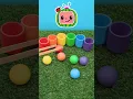 Lagu Learn Colors🔴🟠🟡🟢🔵🟣 with Balls! Uh oh! Catch that ball! #shorts #cocomelon
