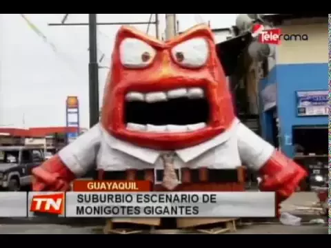 Suburbio escenario de monigotes gigantes