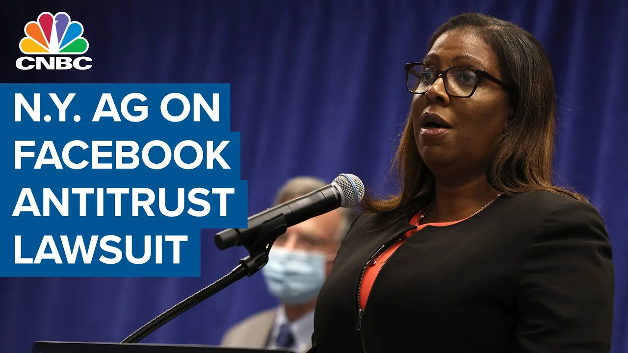 N.Y. Attorney General news conference on antitrust lawsuit against Facebook