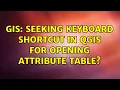 GIS Seeking keyboard shortcut in QGIS for opening attribute table 3 Solutions