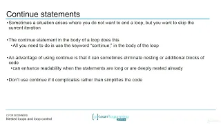 44 Nested Loops and loop Control Break and Continue