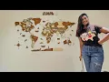 3D world map installation wall decor transform your space wooden travel map Telugu