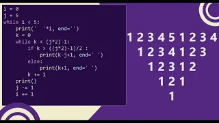 36 Number Pattern without any pre-defined method using while loop in Python