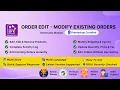 Order Edit - Change and Modify Existing Order