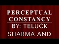 Perceptual Constancy
