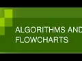 Exercise Algorithms and Flowcharts Chapter 1 Class 10