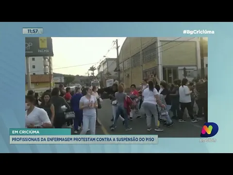 Profissionais da enfermagem protestam em Criciúma contra a suspensão do piso