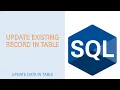 Update Existing Record in Table SQL