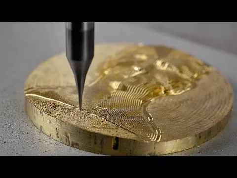 Download MP3 Cnc machining Bronze relief using 1 cutters and micro milling cutters