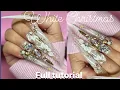 WATCH ME WORK Glow WHITE XMAS SUPER LONG STILETTO