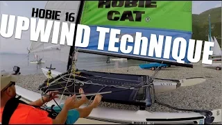 Hobie 16 upwind sailing on land run through