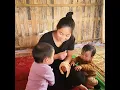 Download Lagu SINGLE MOM Full 35 days and night Survival Harvest Fish to cook with 3 POOR CHILD.BUILD FREEDOM LIFE