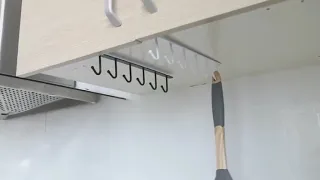 Under Cabinet Mug Hanger Cup Holder Metal Storage Rack with Hooks