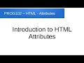 HTML - What are HTML Attributes