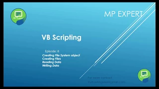 VB Script Episode 8 Creating Reading Writing files with file system object
