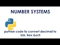 IP address binary conversion Python code to convert number systems