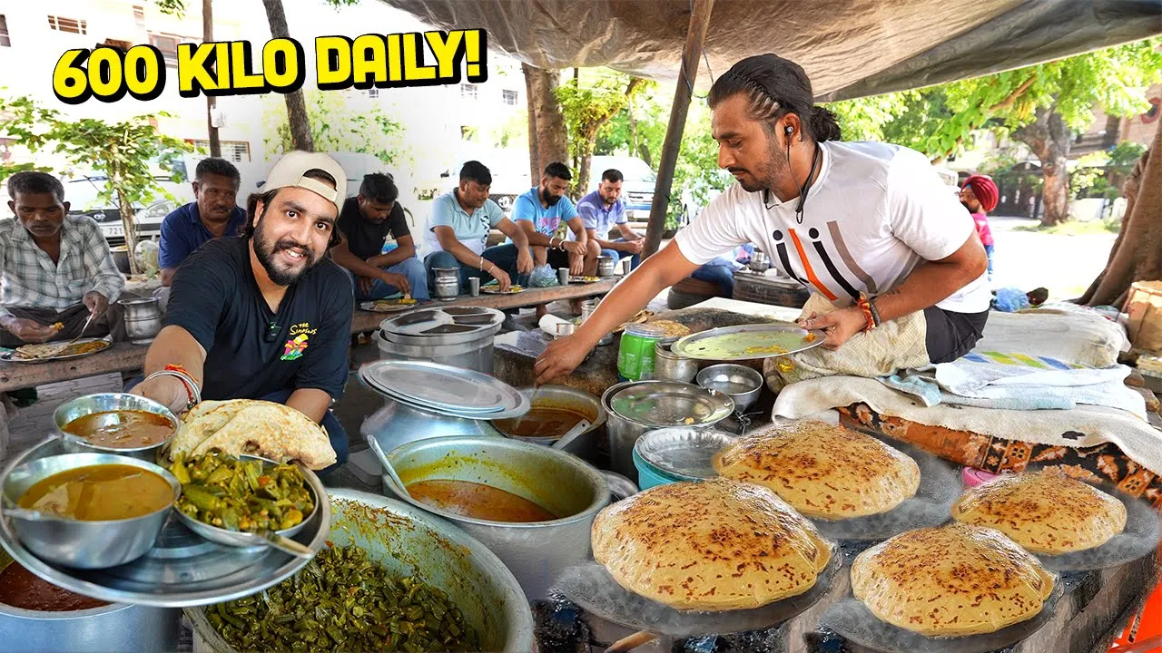 30/- Rs DESI GHEE Thali  Chandigarh ka Desi Jatt Indian Street Food   Paneer Makhan, Malai Bhindi