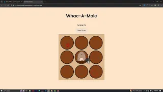 Whac-A-Mole Game Using HTML CSS and JavaScript with Source Code