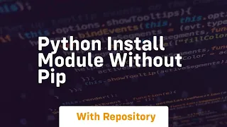 python install module without pip