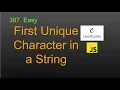 387 First Unique Character in a String LeetCode Google Interview Question JavaScript