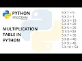 Python Multiplication Table Program Multiplication Table Python Program Python Tutorial