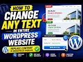 How to Change Any Text in Entire WordPress Website Replace Content In WordPress Website