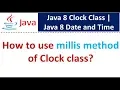 How to use millis method of Clock class Java 8 Date and Time