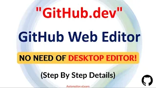 What is GitHub dev Code Editor GitHub Web-Based Free Code Editor Features Uses