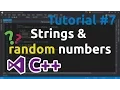 C Tutorial 7 - Generating random numbers basic string datatype usage operator or