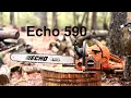 Echo 590 Chainsaw with Dukes top end kit and Carburetor Walk around and cutting