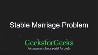 Stable Marriage Problem | GeeksforGeeks