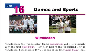 Class 9 Unit 16 Wimbledon Games and Sports