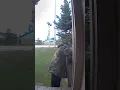 Claire was home alone when a trespasser tried to enter her yard